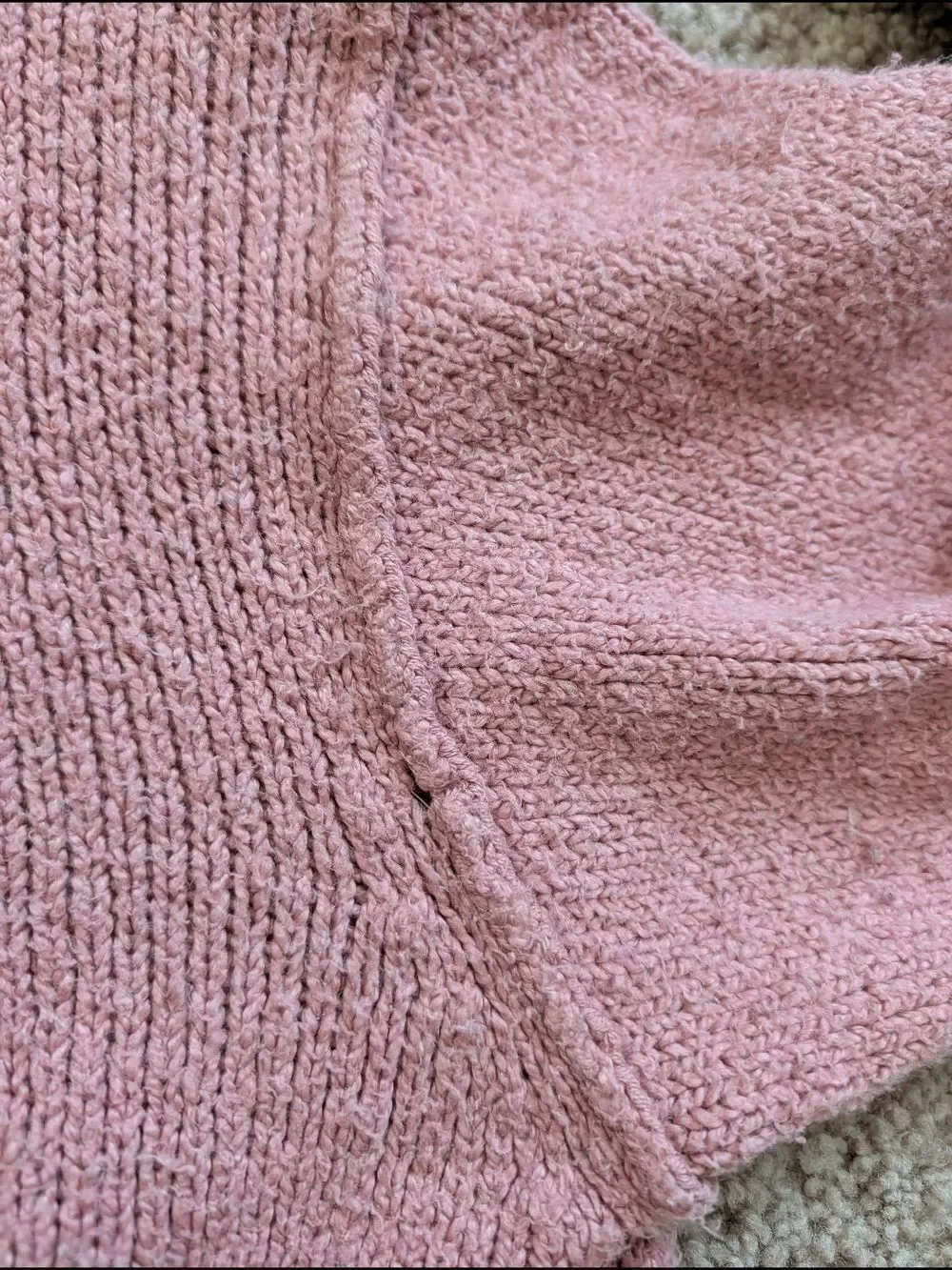 Free People Womens Alpine Rose Pink Brookside V-Neck Tunic Sweater Size Large